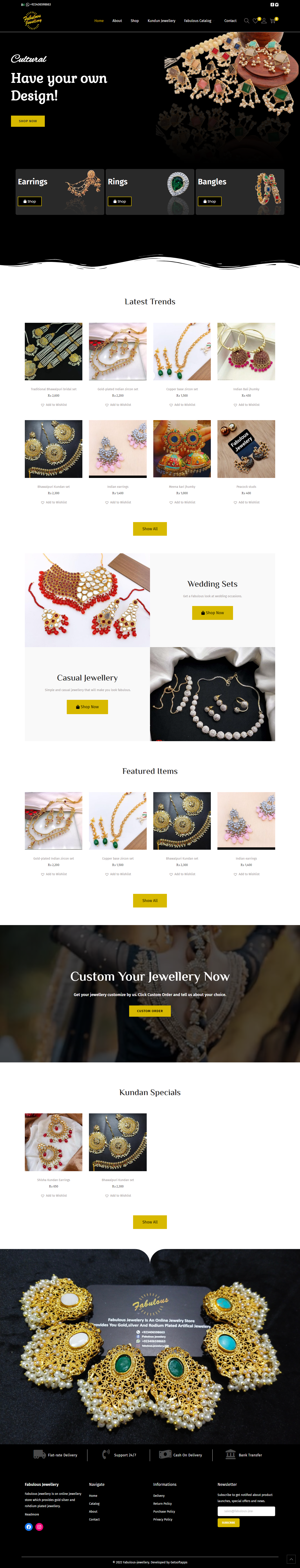 Fabulous Jewellery - Landing Page - WooCommerce Online Store