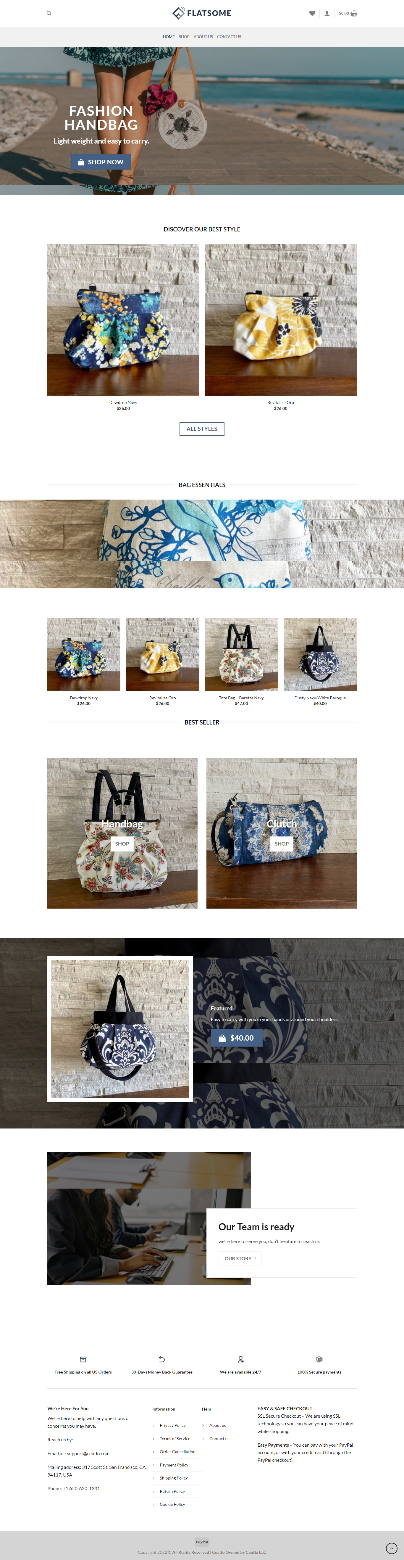 Fashion HandBags - Landing Page - Flatsome Theme Online Store